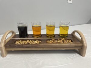 Beer and Wine Flight – and shots too!